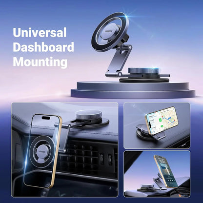 UGREEN Car Mount 360° Rotation Magnetic Phone Holder Dashboard Car Cellphone Holder Compatible for iPhone